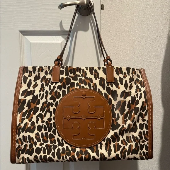 Tory Burch Leopard Print Tote Bag - Picture 2 of 4